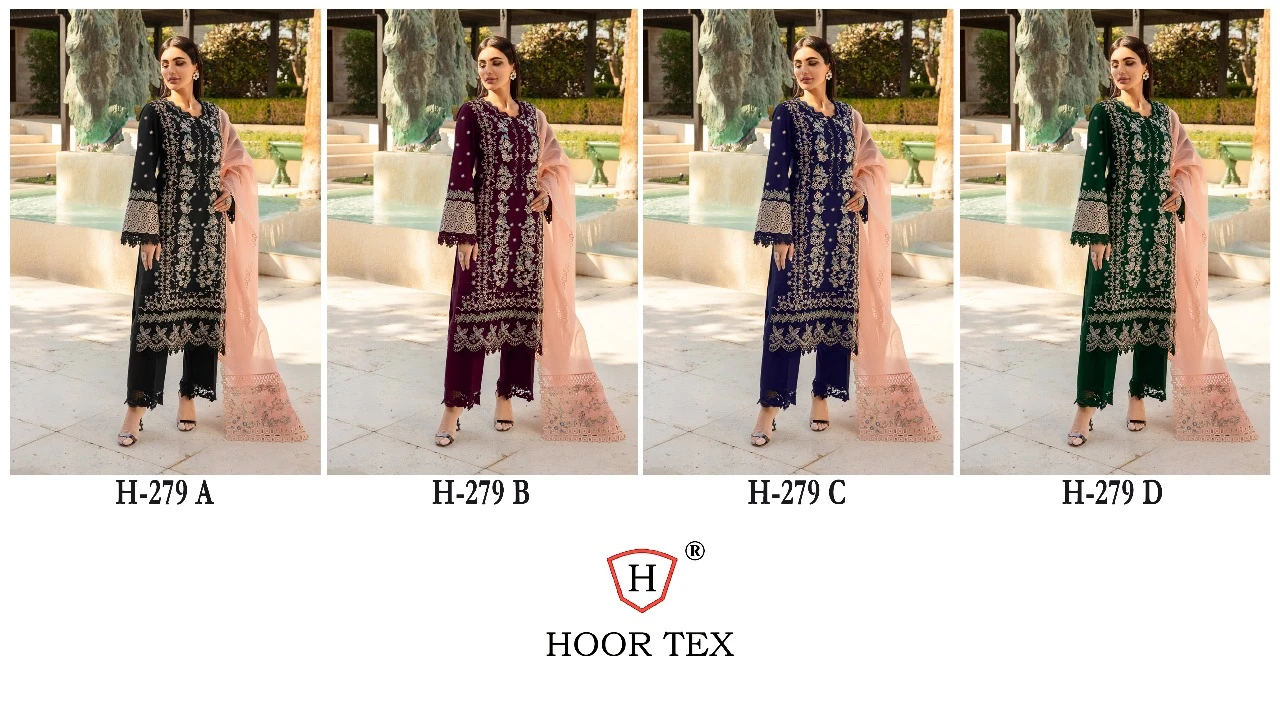 Hoor Tex H-279 A To D Heavy Rayon Wholesale Pakistani Salwar Suit Catalog — Wholesale Salwar Suits, MPA wholesale from Surat — view 9